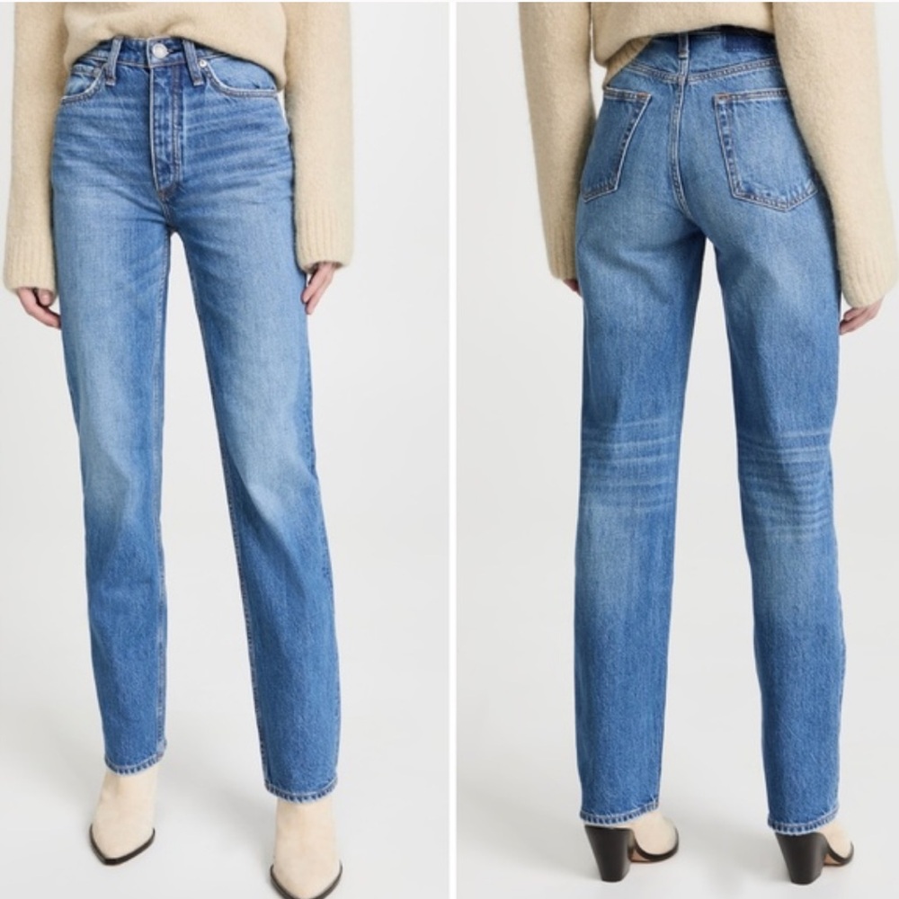 Rag & Bone Alex High Rise Straight Jeans in Clean Mick